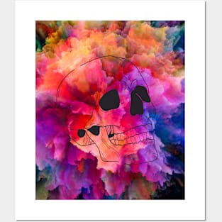 💀🤯beautiful exploding skull design - psychedelic, skeleton, halloween Posters and Art